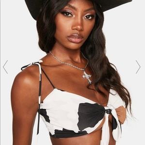 Dolls Kill: One by One - Don’t have a Cow Crop Top 🐮